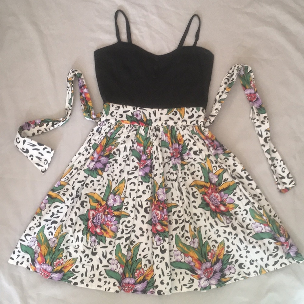 Colorful A Line Floral Print Summer Dress
